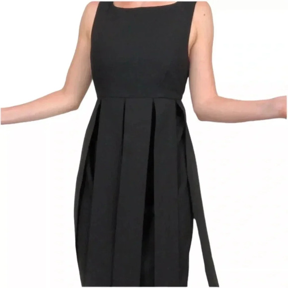 CAbi Crepe CarWash Flapper Dress Womens Black Sleeveless Empire Waist Size 8 - Picture 1 of 10
